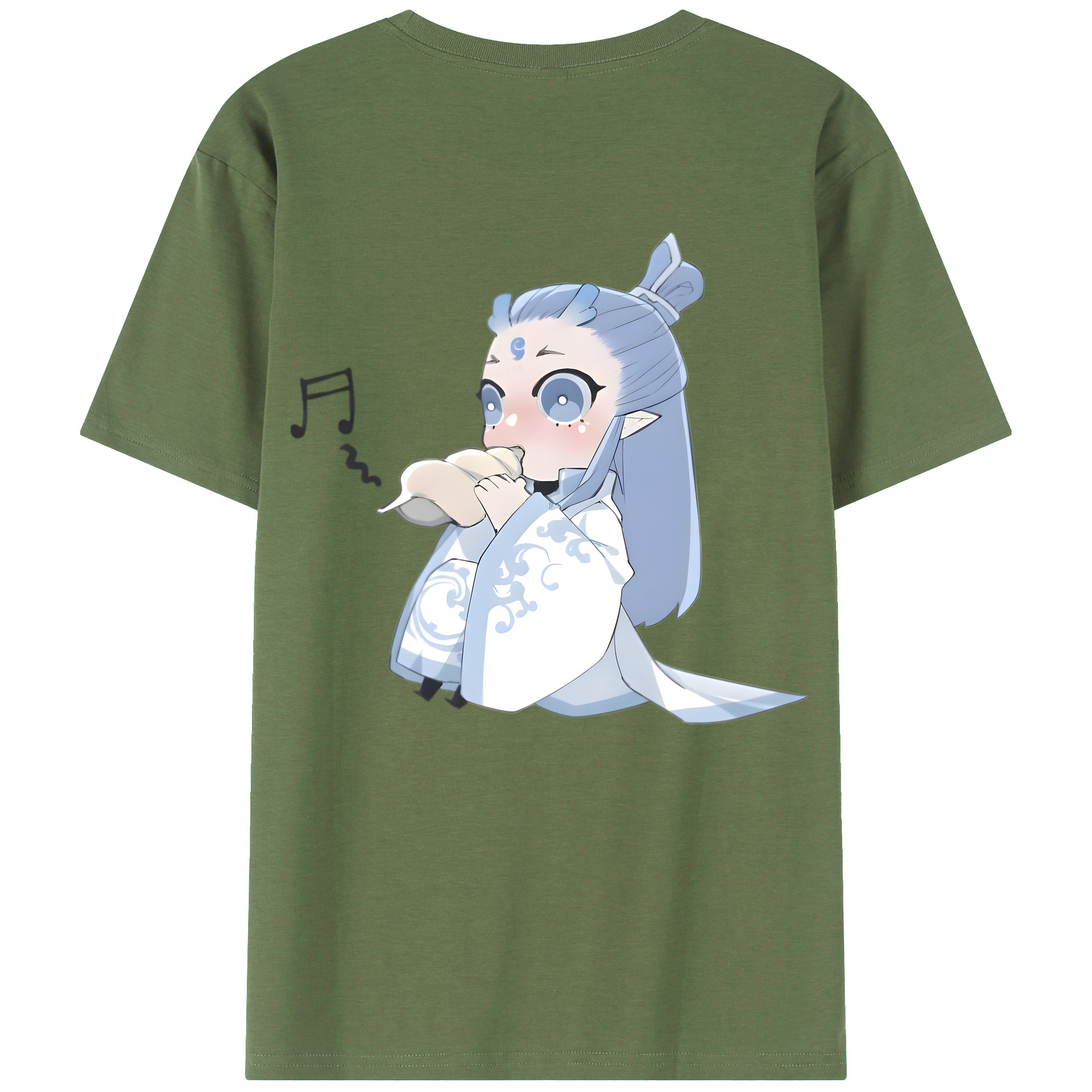 （画像用） Ne Zha 2 ナタ 魔童の大暴れ 綿100％ メンズ半袖Tシャツ（バックプリント） 通気性